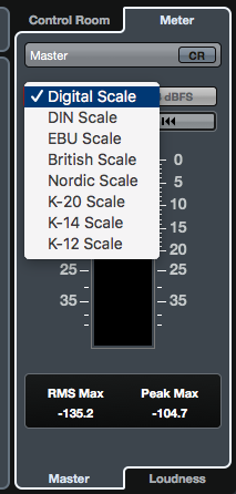 Cubase meter options