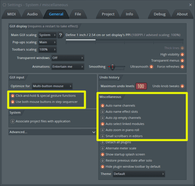 fl studio scale highlighting