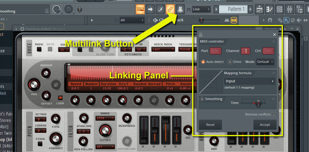 multi link to controller fl studio