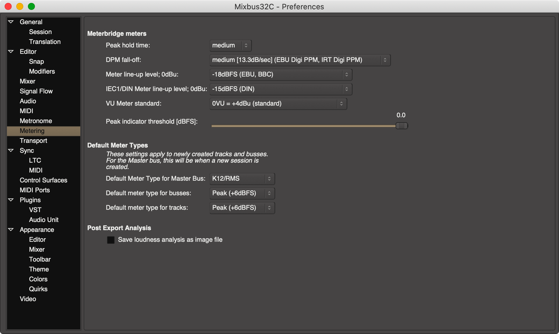 Metering Options (Mixbus)