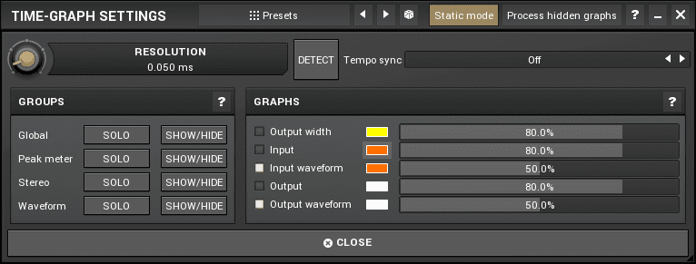 Time Graph settings