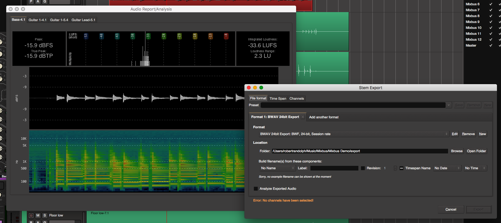 change sample rate in mixbus