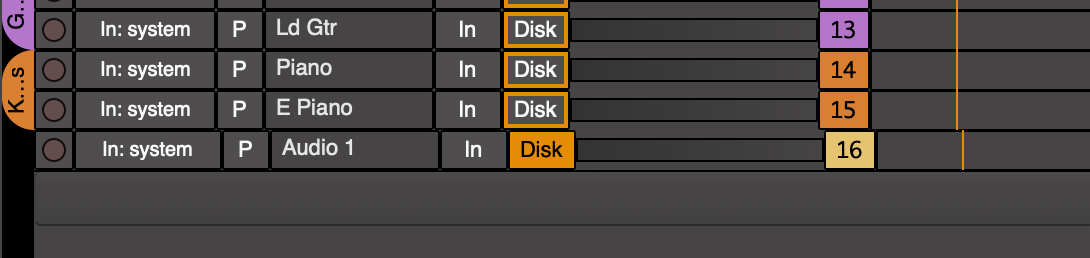 mixbus 32c color multiple tracks