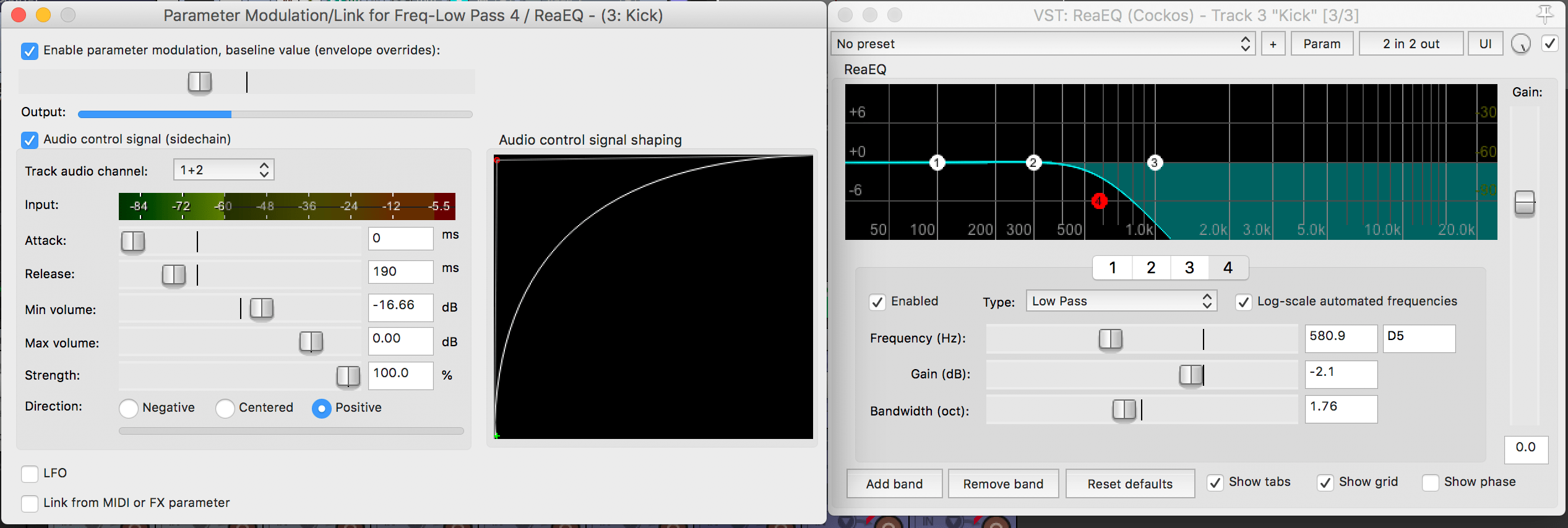 Kick transient not compensated