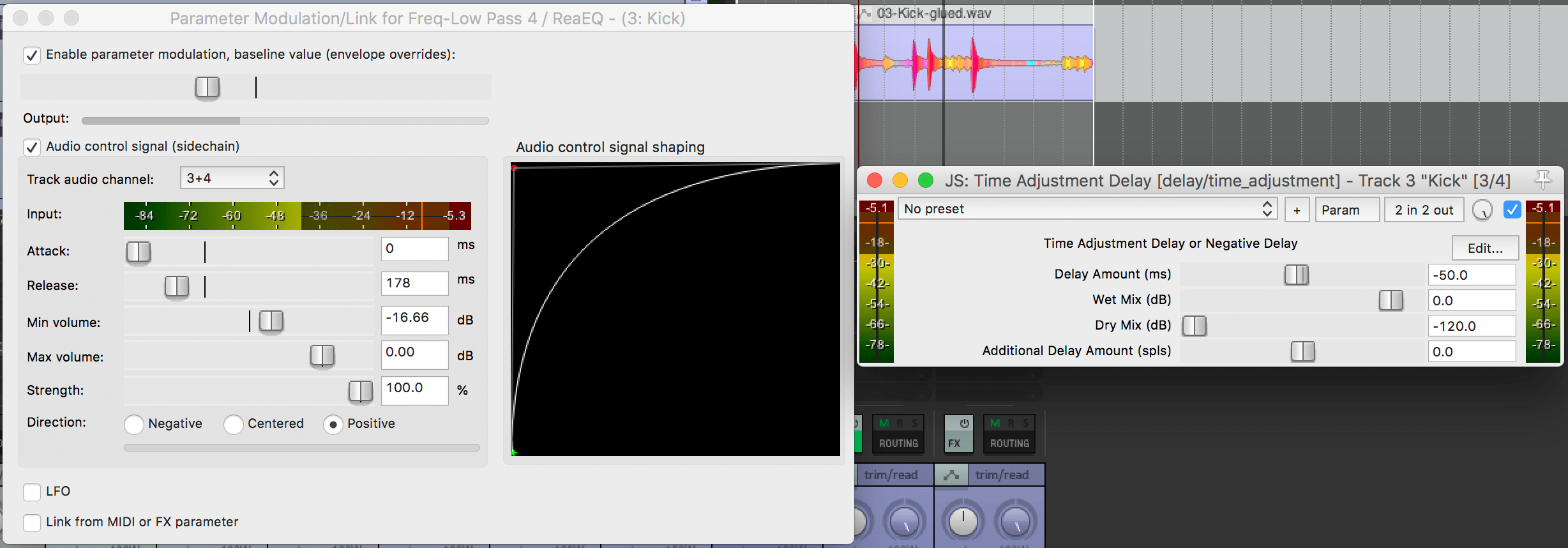 Kick transient compensated